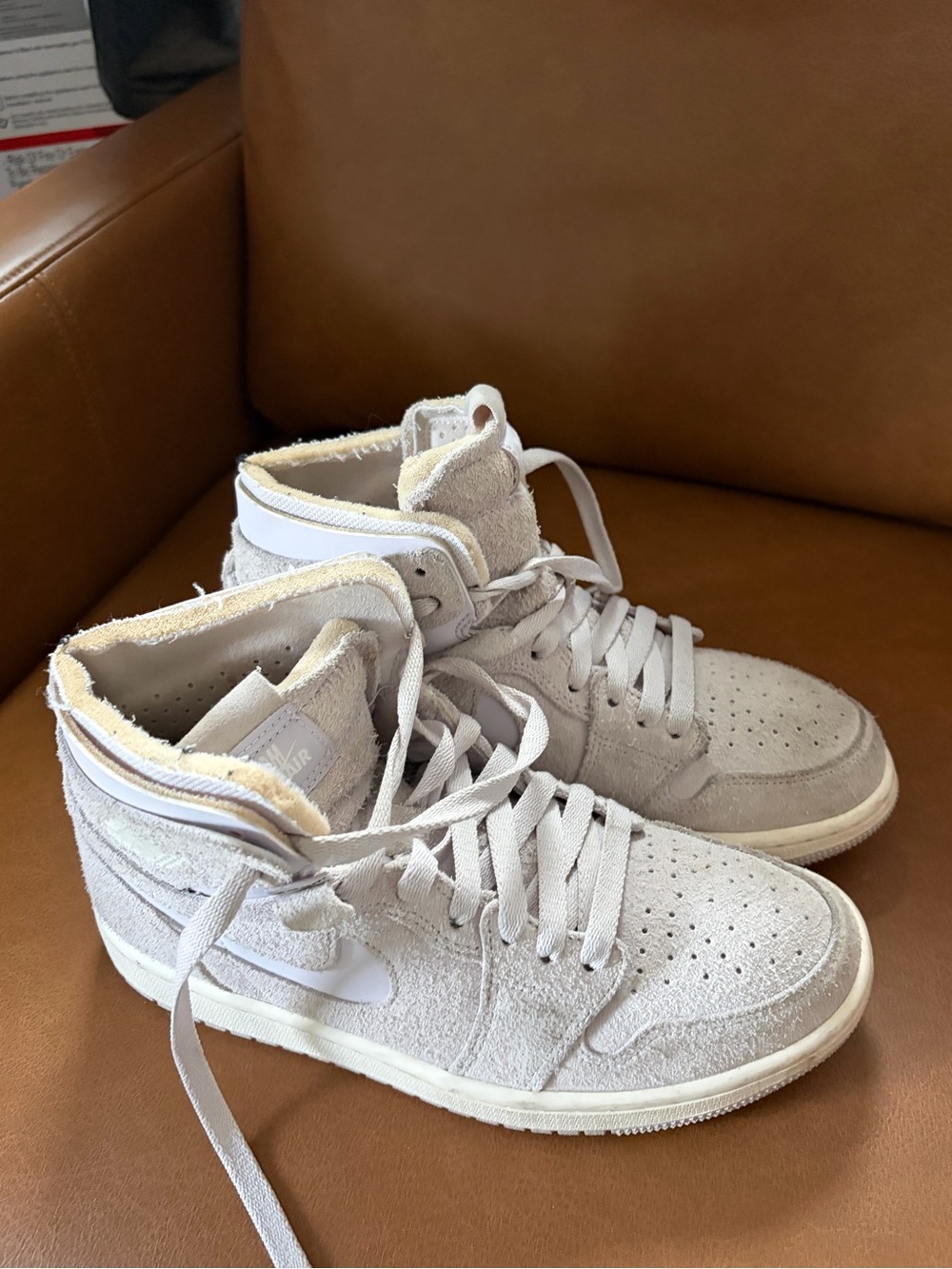 Light Purple Suede High-Top Sneakers